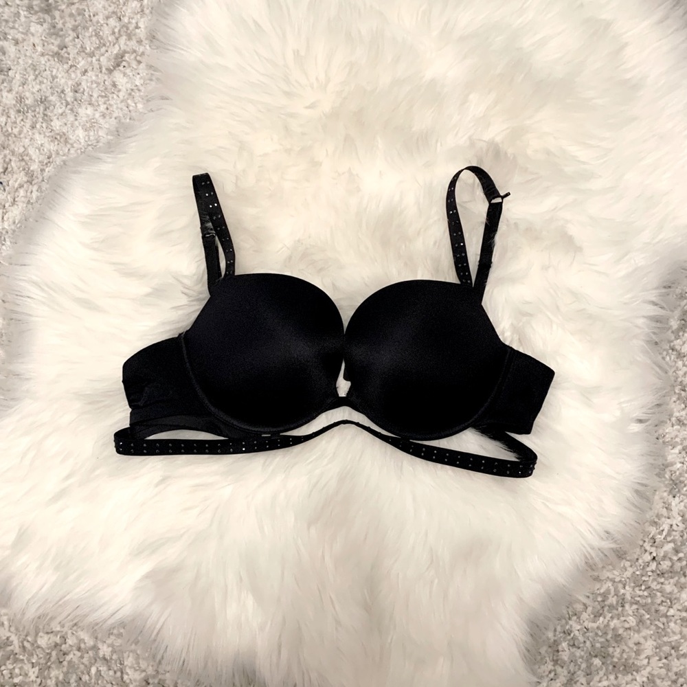 Strappy Black Double Push Up LaSenza Bra 36C NWOT